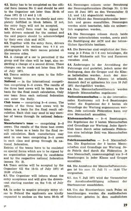 Rajd Polski - 1971r.